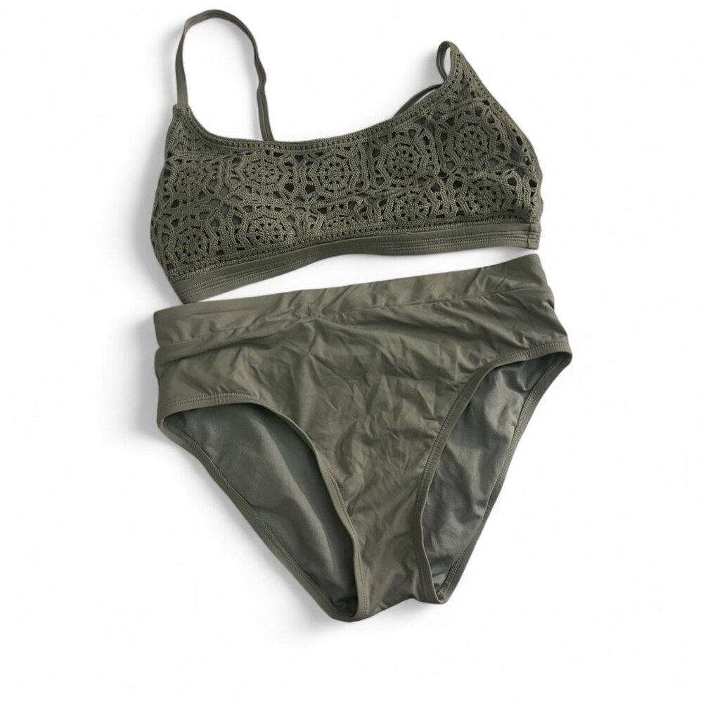 olive green freshwater bikini set